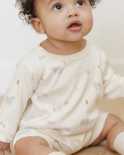 Quincy Mae Long Sleeve Romper - Polar Bears