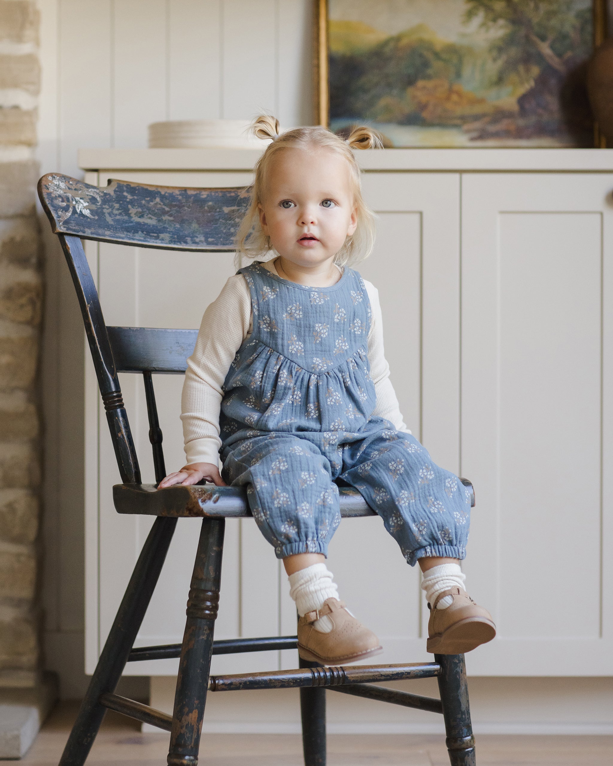 Quincy Mae Maisie Overall - Blue Floral