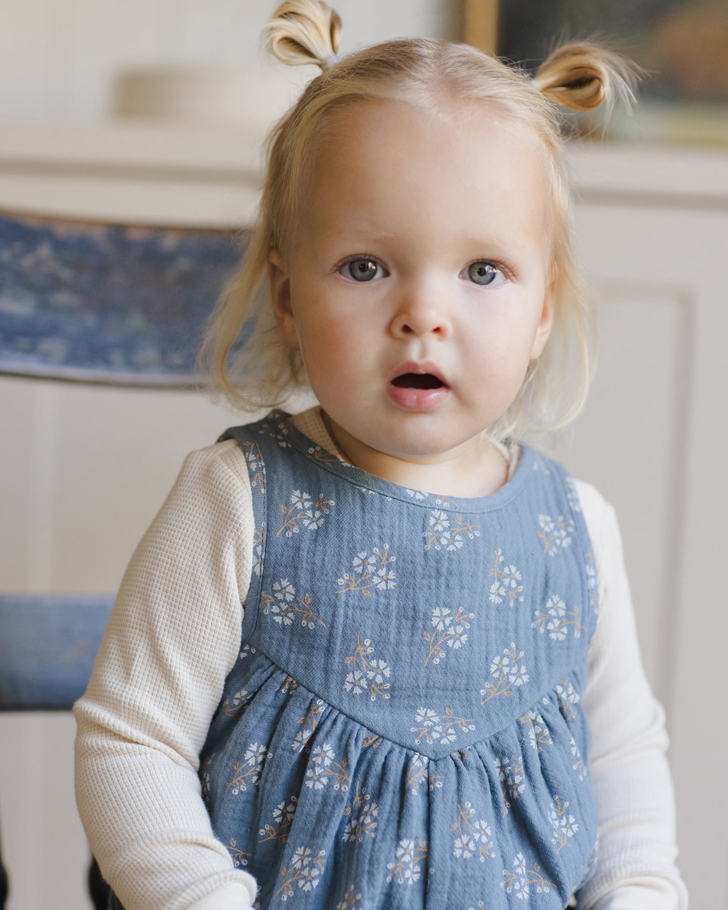 Quincy Mae Maisie Overall - Blue Floral