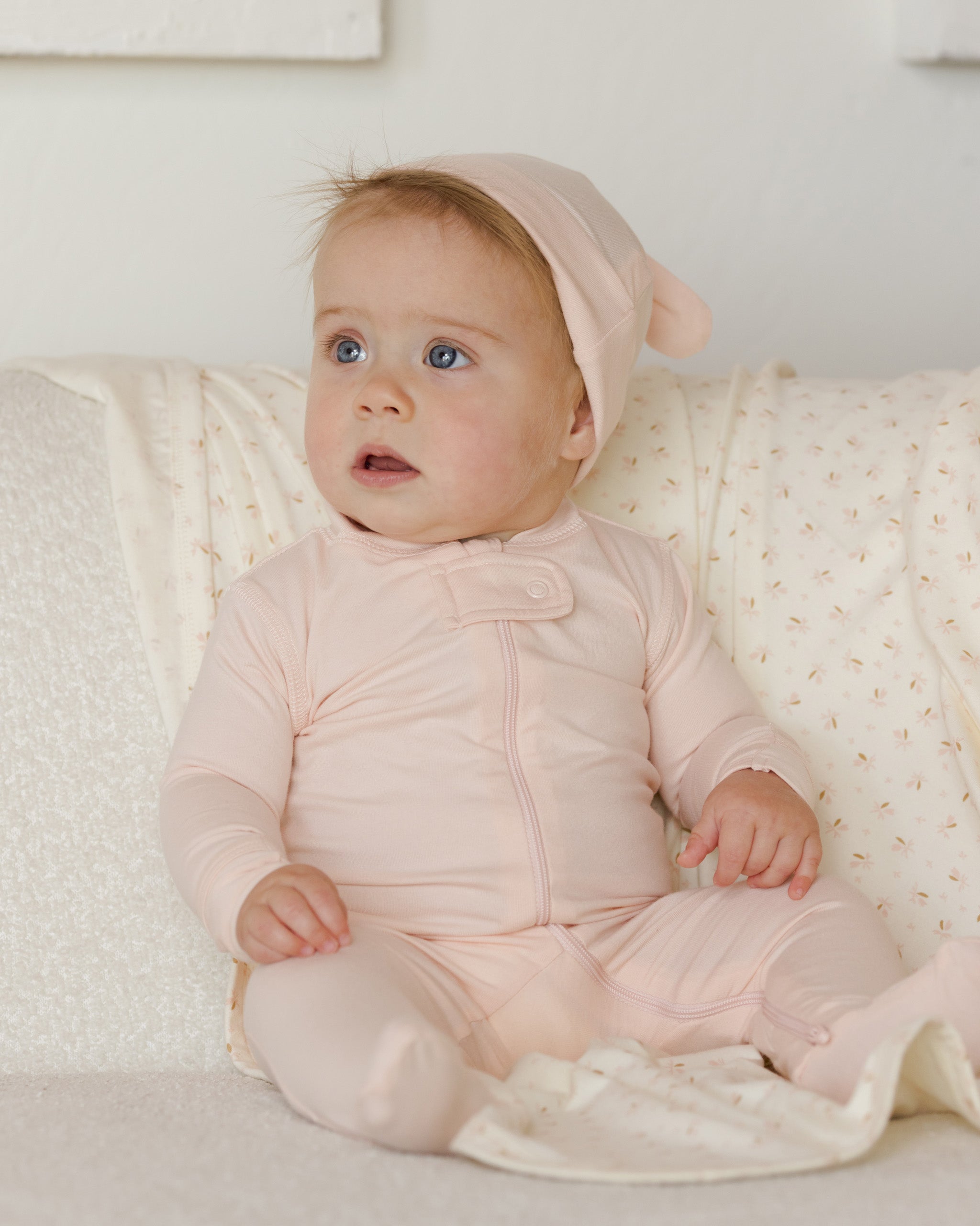 Quincy Mae Zip Long Sleeve Sleeper Footie - Petal