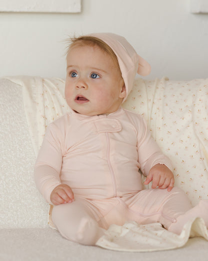 Quincy Mae Zip Long Sleeve Sleeper Footie - Petal
