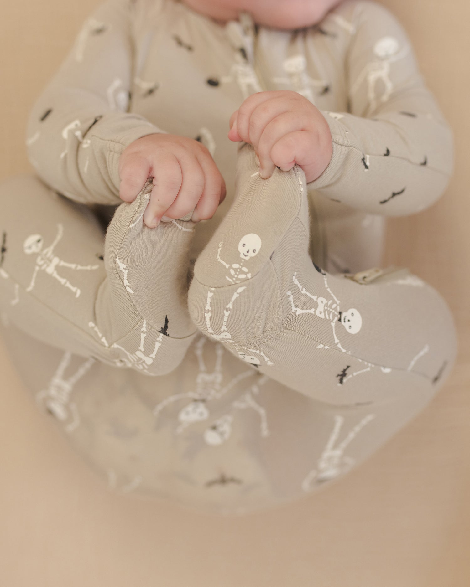 Quincy Mae Bamboo Zip Footie - Skeletons