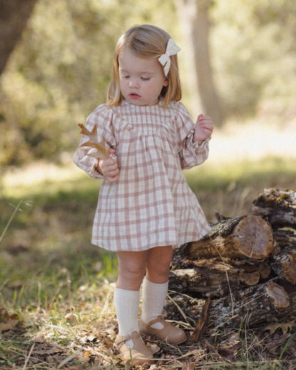 Quincy Mae V Smocked Dress - Rustic Plaid