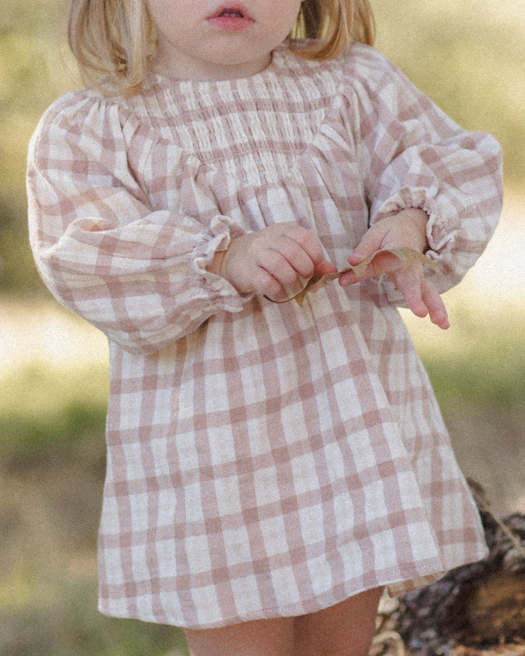 Quincy Mae V Smocked Dress - Rustic Plaid