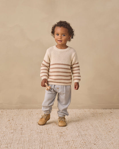 Quincy Mae Rex Sweater - Almond Stripe