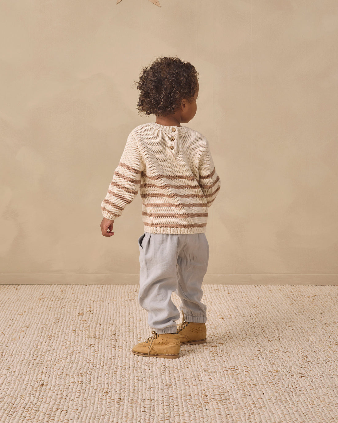 Quincy Mae Rex Sweater - Almond Stripe