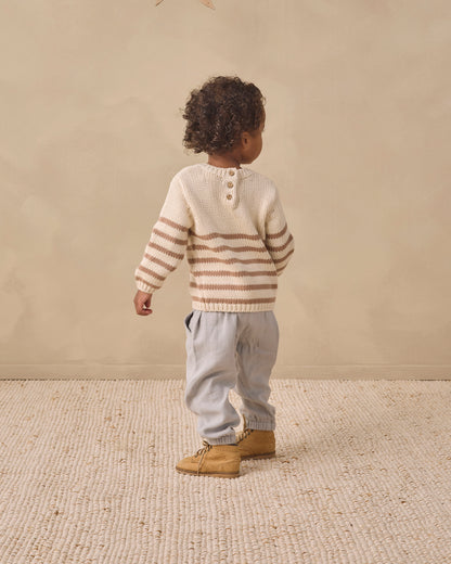 Quincy Mae Rex Sweater - Almond Stripe