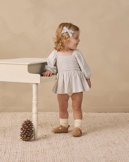 Quincy Mae Lainey Romper - Cloud Stripe