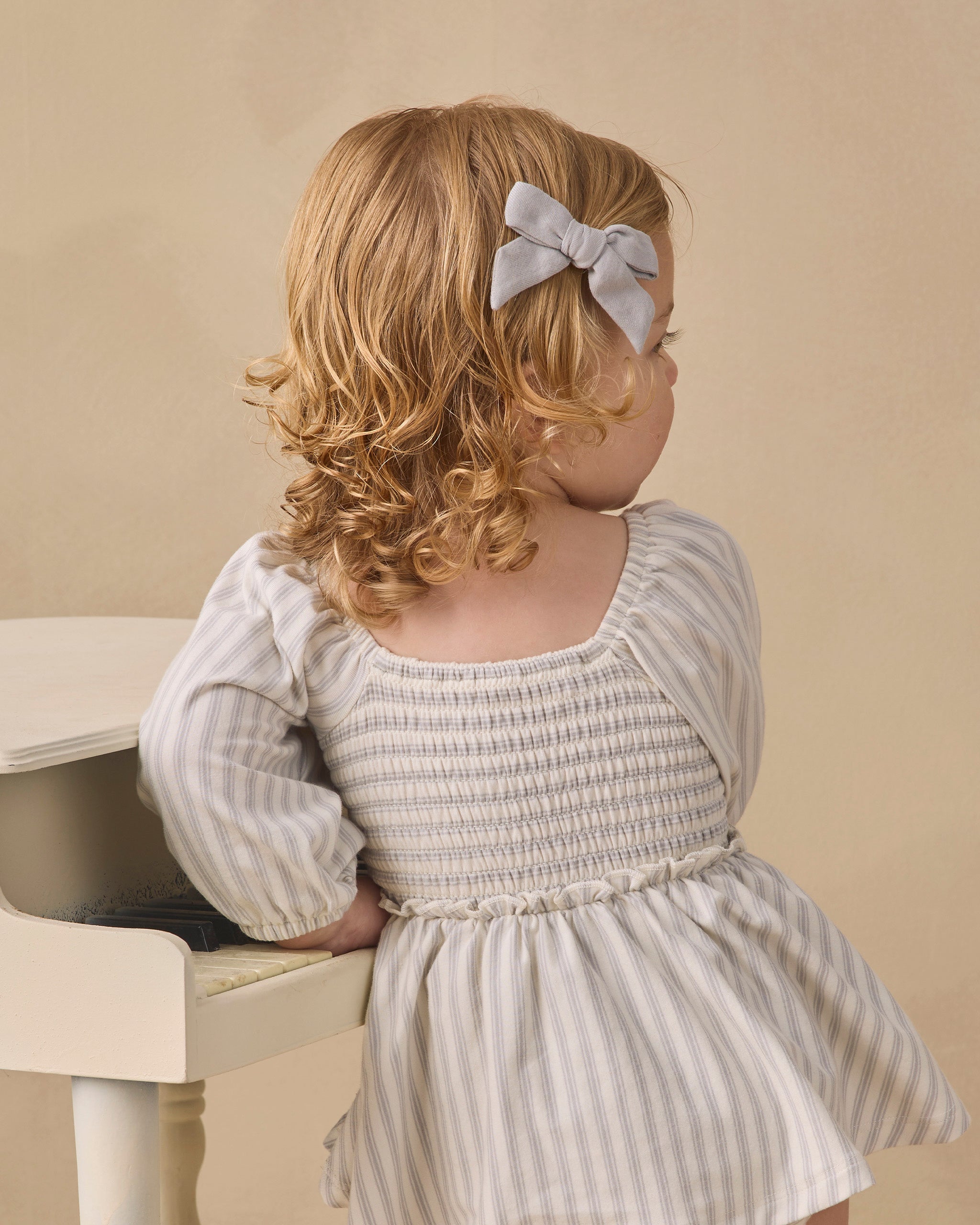 Quincy Mae Lainey Romper - Cloud Stripe
