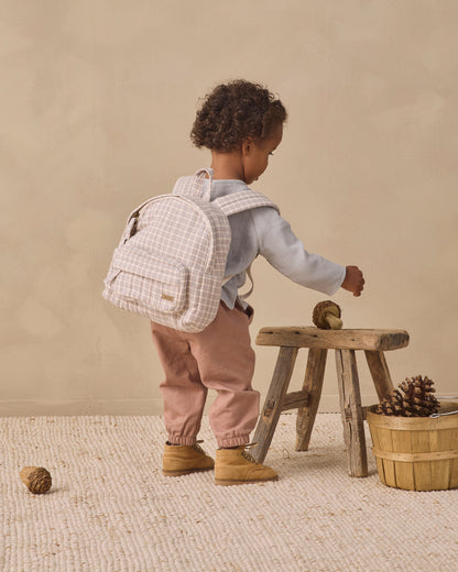 Quincy Mae Mini Backpack - Blue Gingham