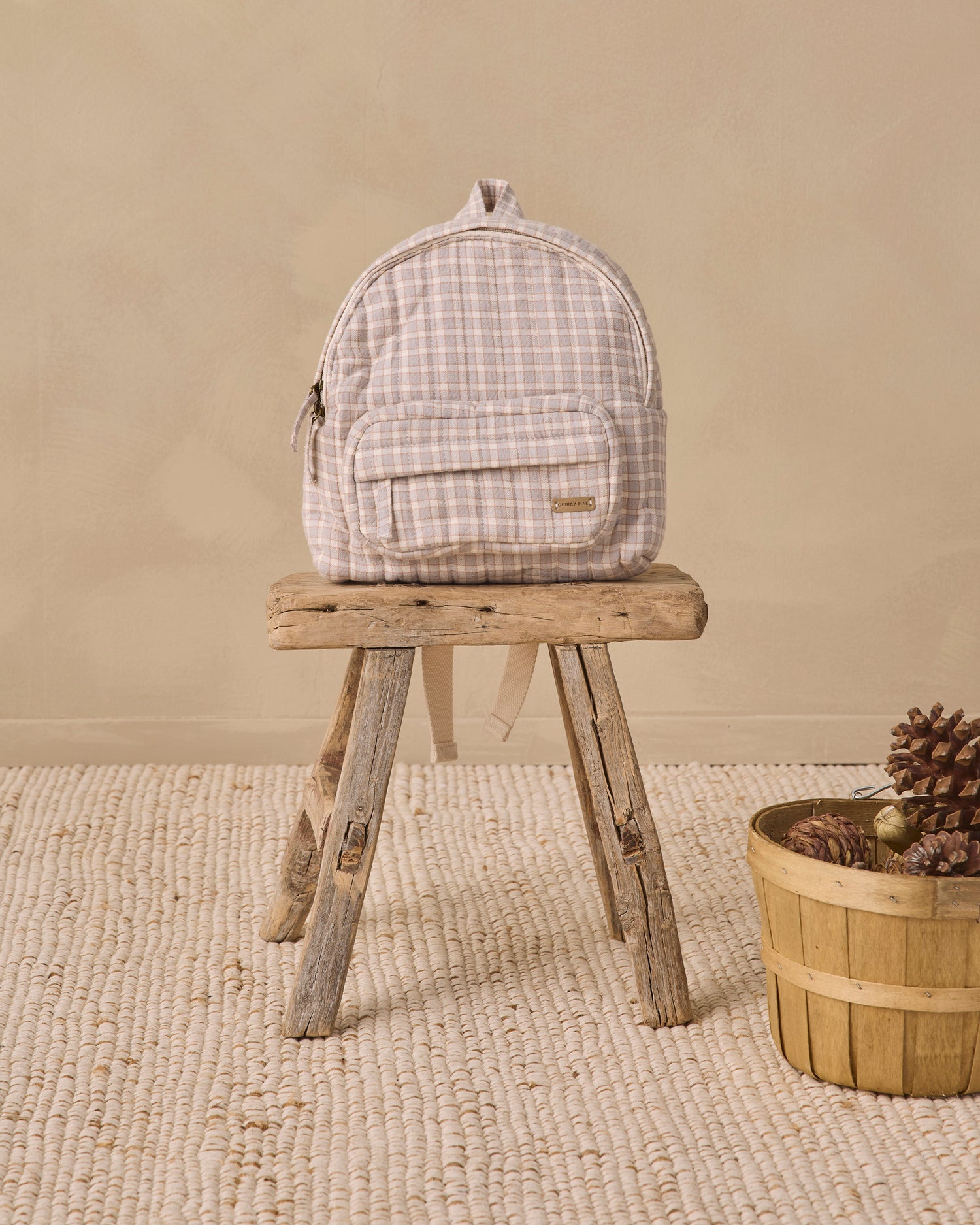 Quincy Mae Mini Backpack - Blue Gingham