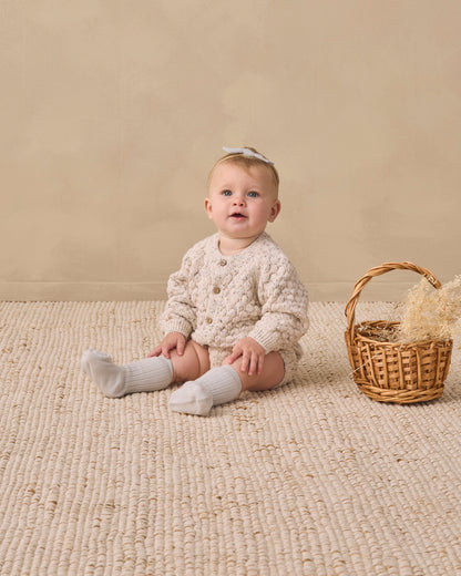Quincy Mae Bubble Knit Cardigan - Natural Confetti