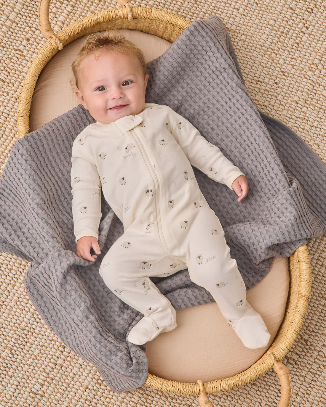 Quincy Mae Zip Long Sleeve Sleeper Footie - Sheep