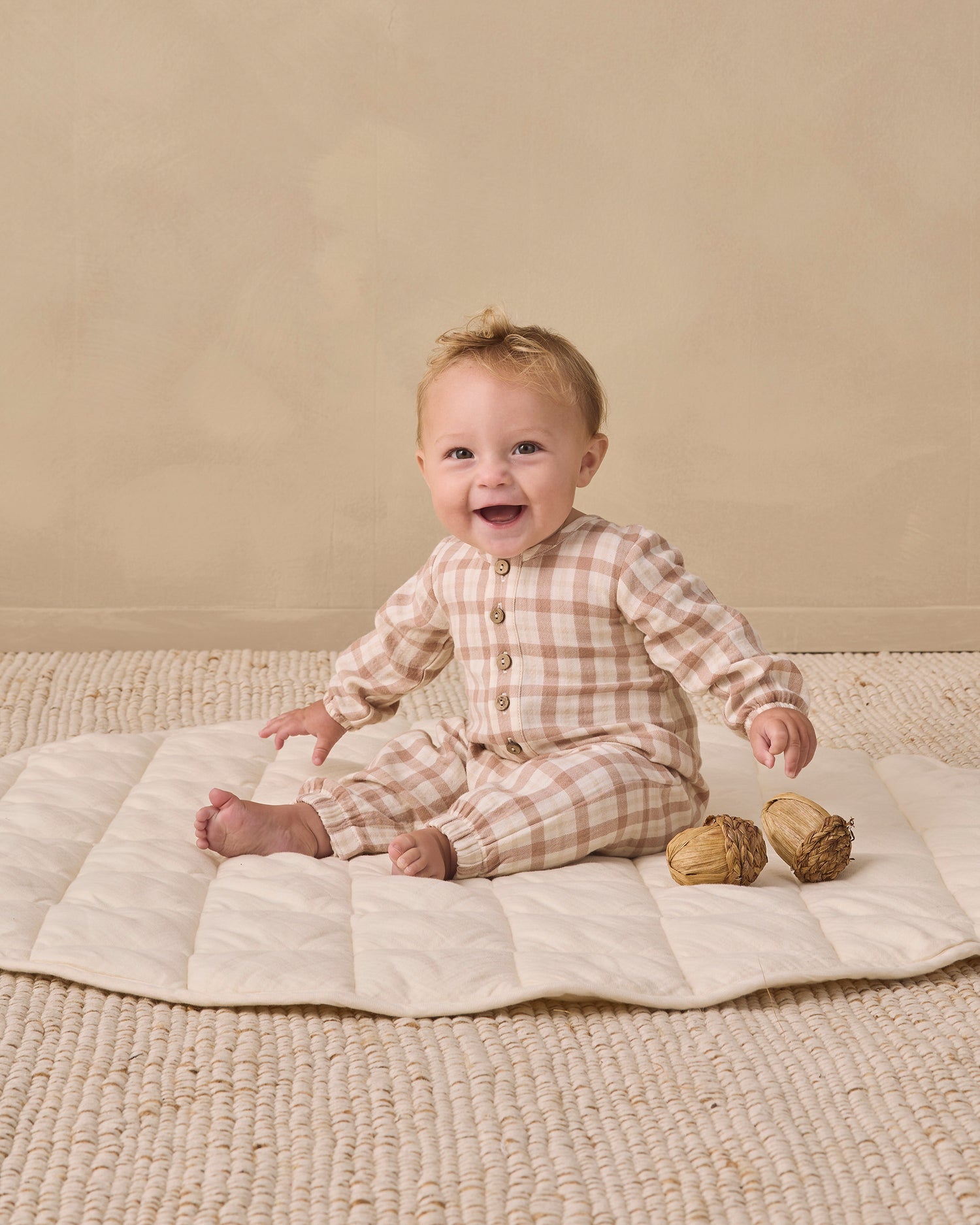 Quincy Mae Woven Jumpsuit - Rustic Plaid