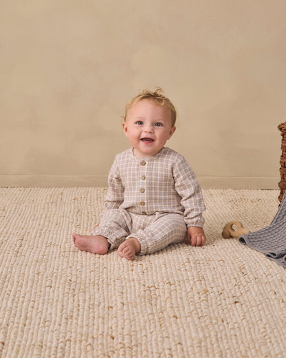 Quincy Mae Woven Jumpsuit - Blue Gingham