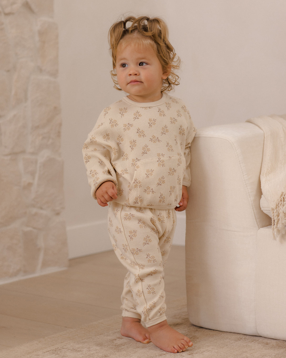Quincy Mae Waffle Slouch Set - Meadow