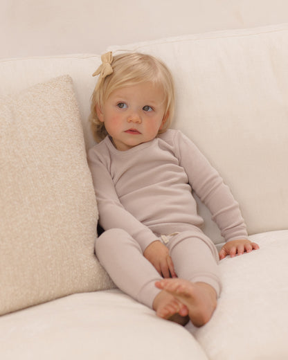 Quincy Mae Waffle Top + Pant Set - Lilac Mist