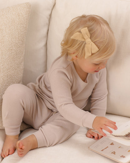 Quincy Mae Waffle Top + Pant Set - Lilac Mist