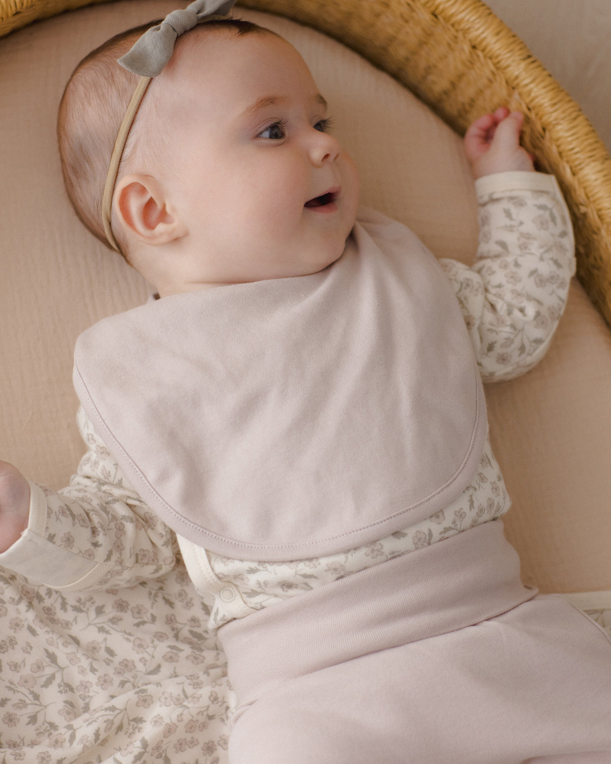 Quincy Mae Jersey Snap Bib, 2 Pack - Floret, Lilac Mist
