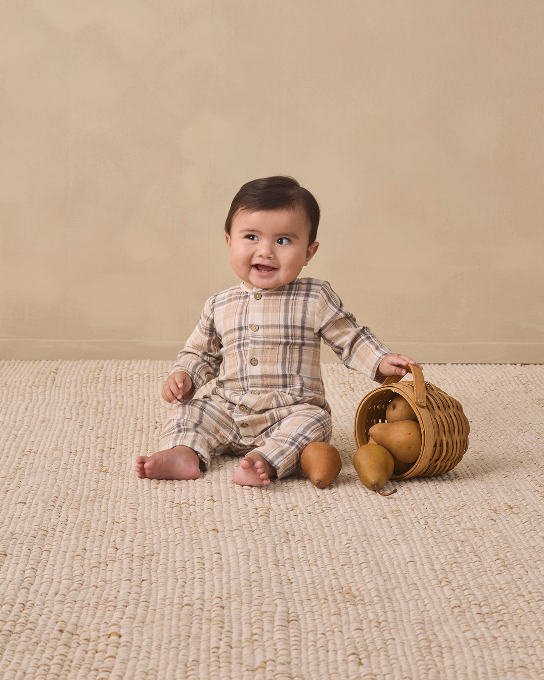 Quincy Mae Pocketed Woven Jumpsuit - Fall Plaid