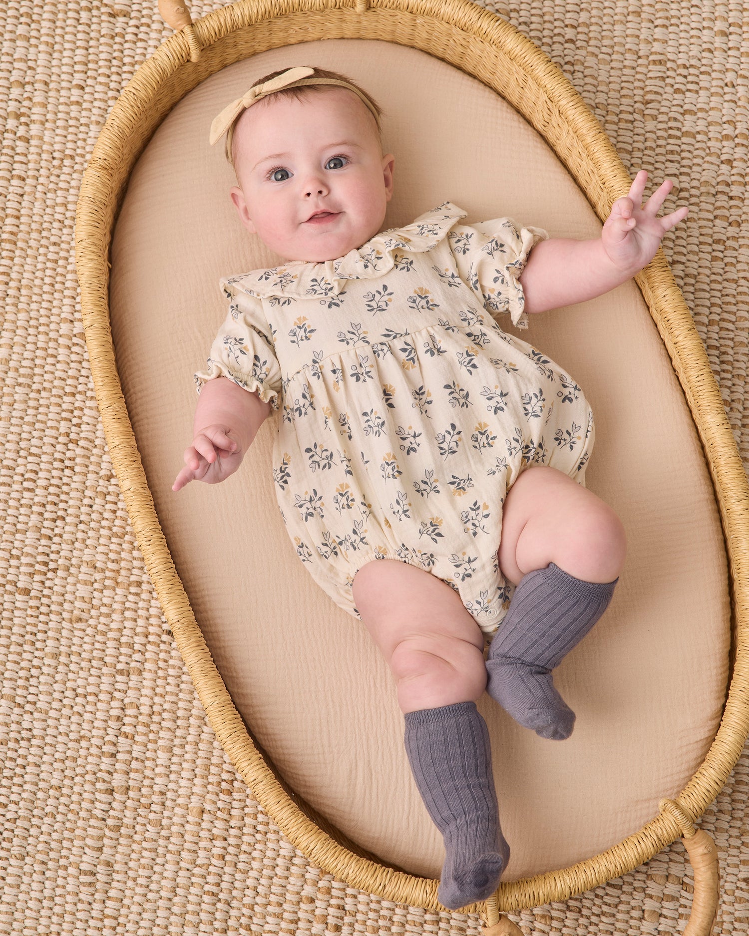 Quincy Mae Collared Romper - French Floral