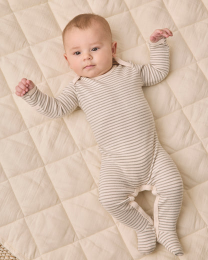 Quincy Mae Baby Footie - Laurel Microstripe