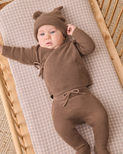 Quincy Mae Knit Wrap Top - Cocoa