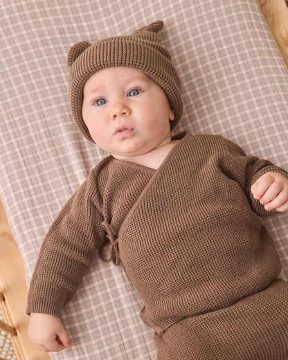 Quincy Mae Knit Wrap Top - Cocoa