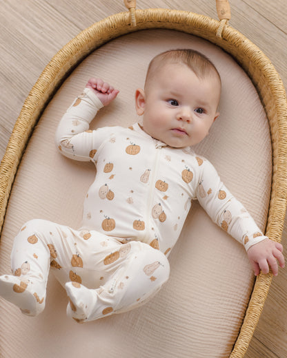 Quincy Mae Bamboo Zip Footie - Harvest Friends