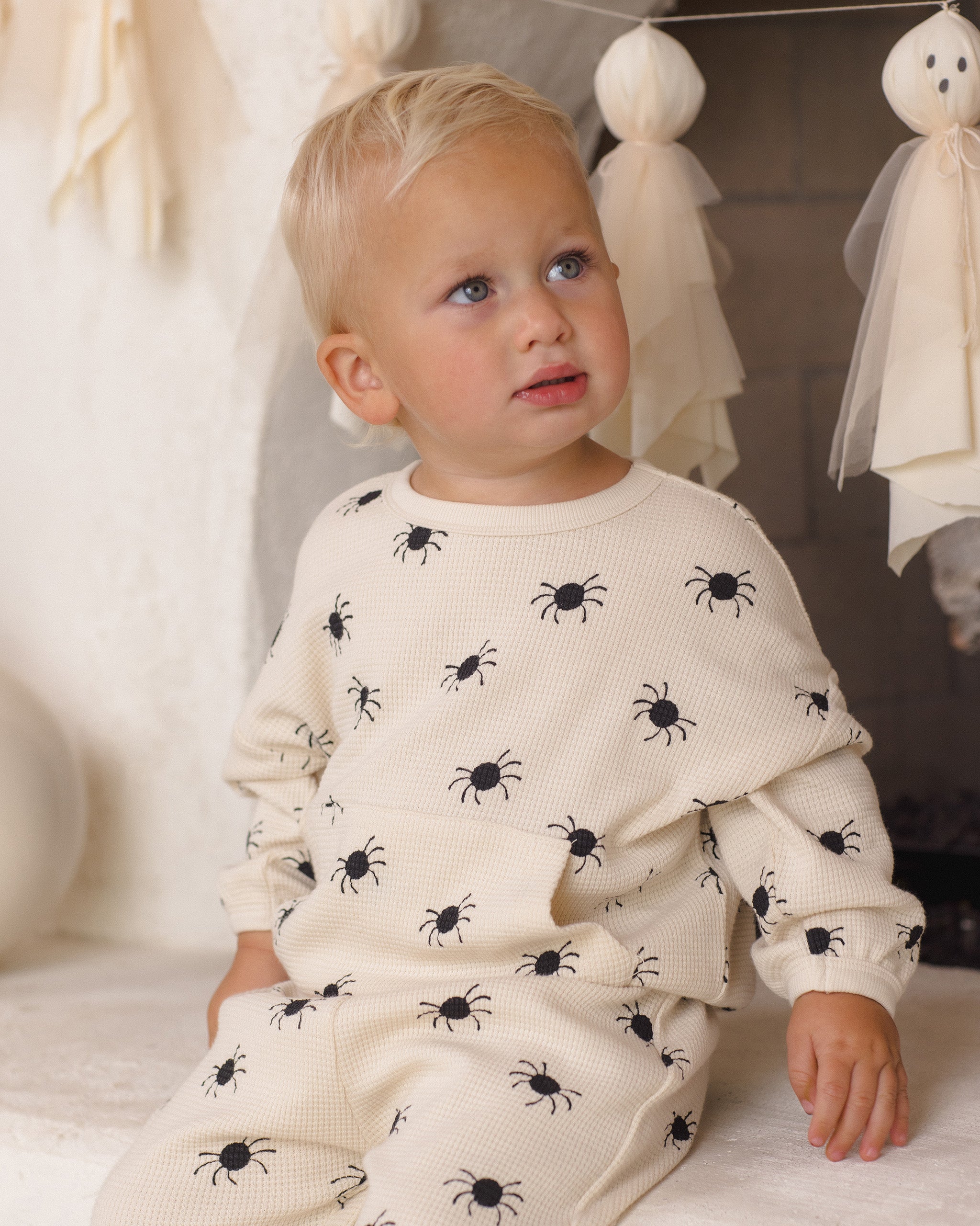 Quincy Mae Waffle Slouch Set - Bitsy Spider