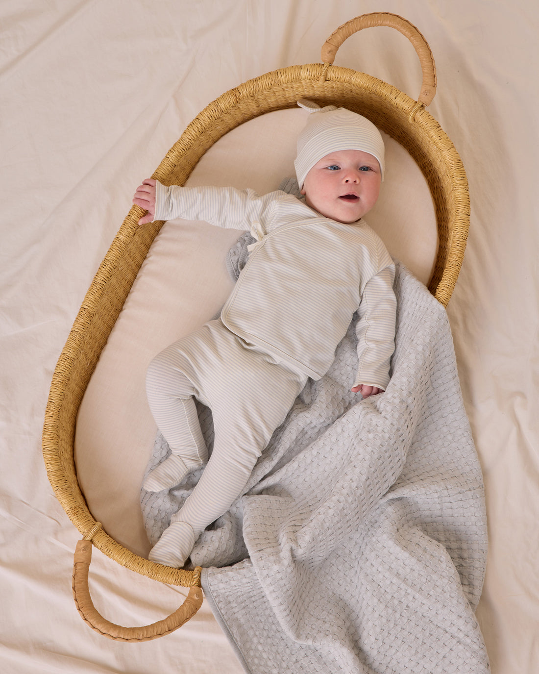 Quincy Mae Waffle Baby Blanket - Sky