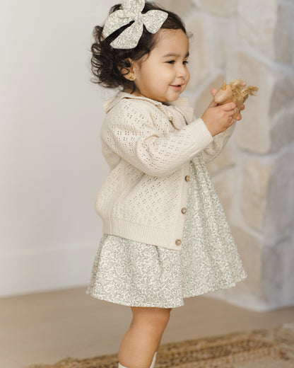 Quincy Mae Ruffle Collar Cardigan - Natural