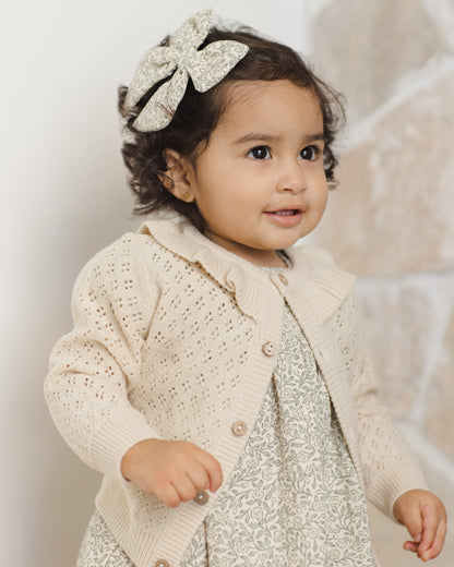 Quincy Mae Ruffle Collar Cardigan - Natural
