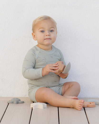 Quincy Mae Finn Rashguard + Short Set - Dino
