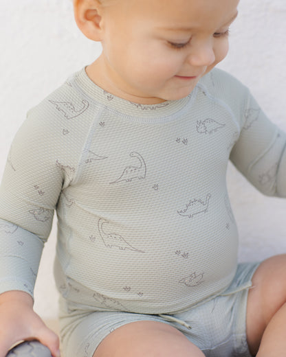 Quincy Mae Finn Rashguard + Short Set - Dino