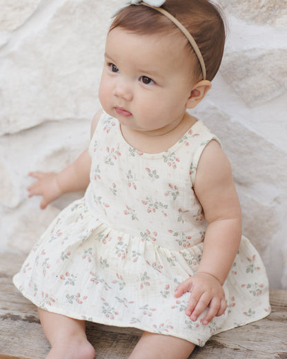 Quincy Mae Skirted Tank Romper - Strawberries