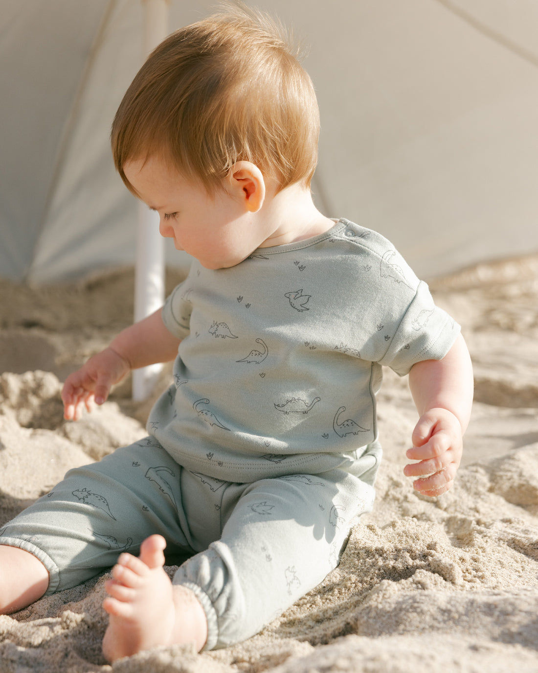Quincy Mae Jersey Tee + Pant Set - Dino
