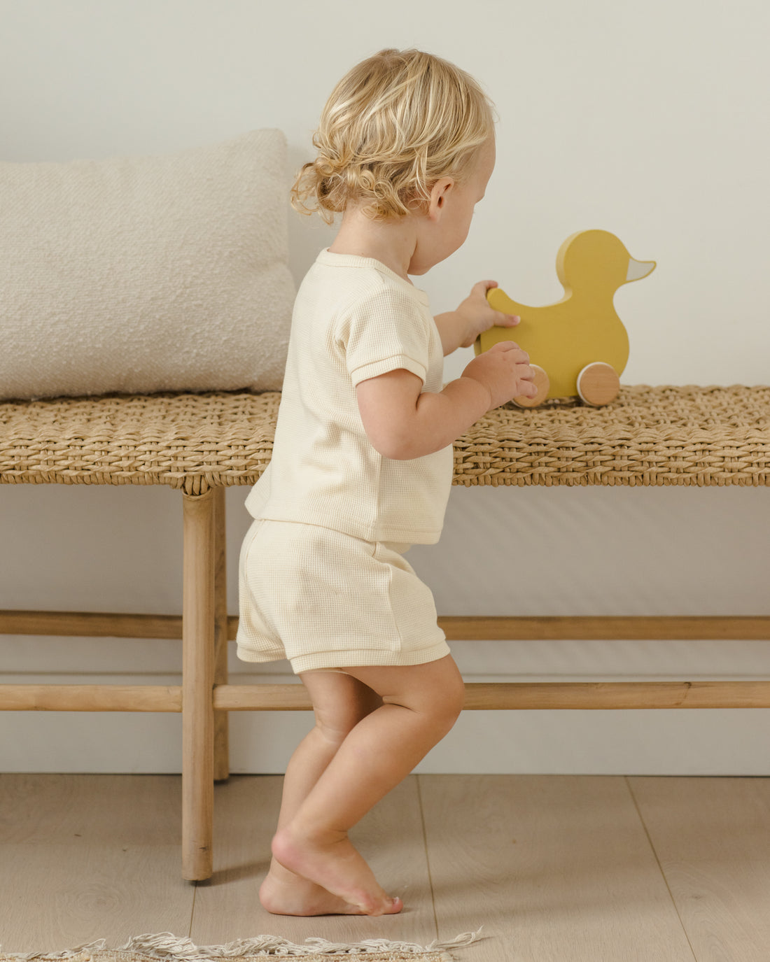 Quincy Mae Waffle Shortie Set - Natural