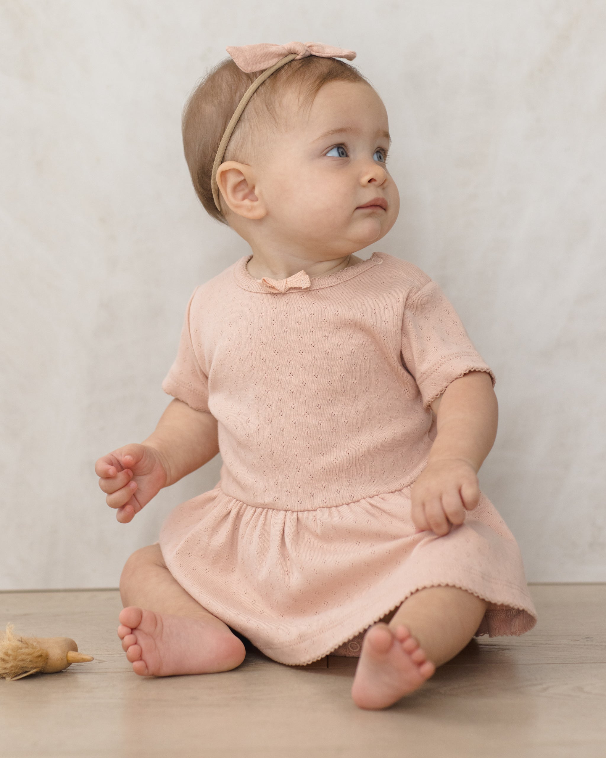 Quincy Mae Pointelle Skirted Bodysuit - Melon