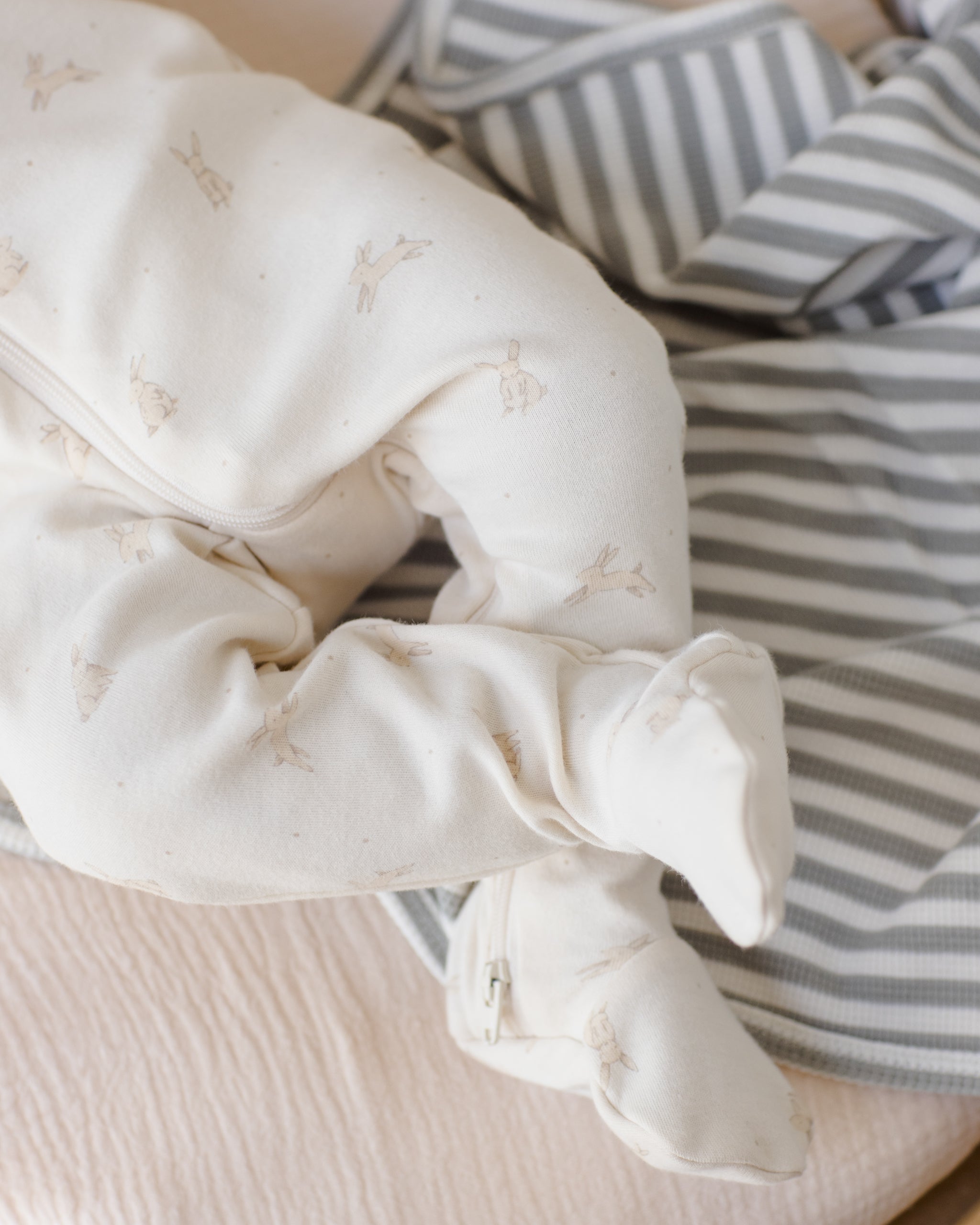 Quincy Mae Zip Long Sleeve Sleeper Footie - Bunnies