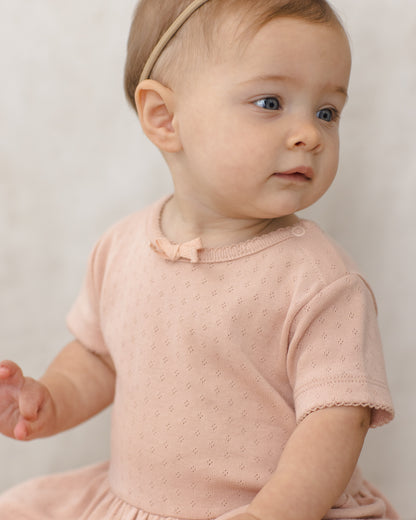 Quincy Mae Pointelle Skirted Bodysuit - Melon