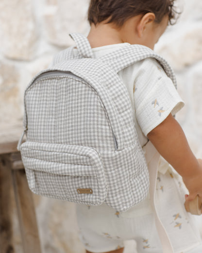 Quincy Mae Mini Backpack - Sage Gingham