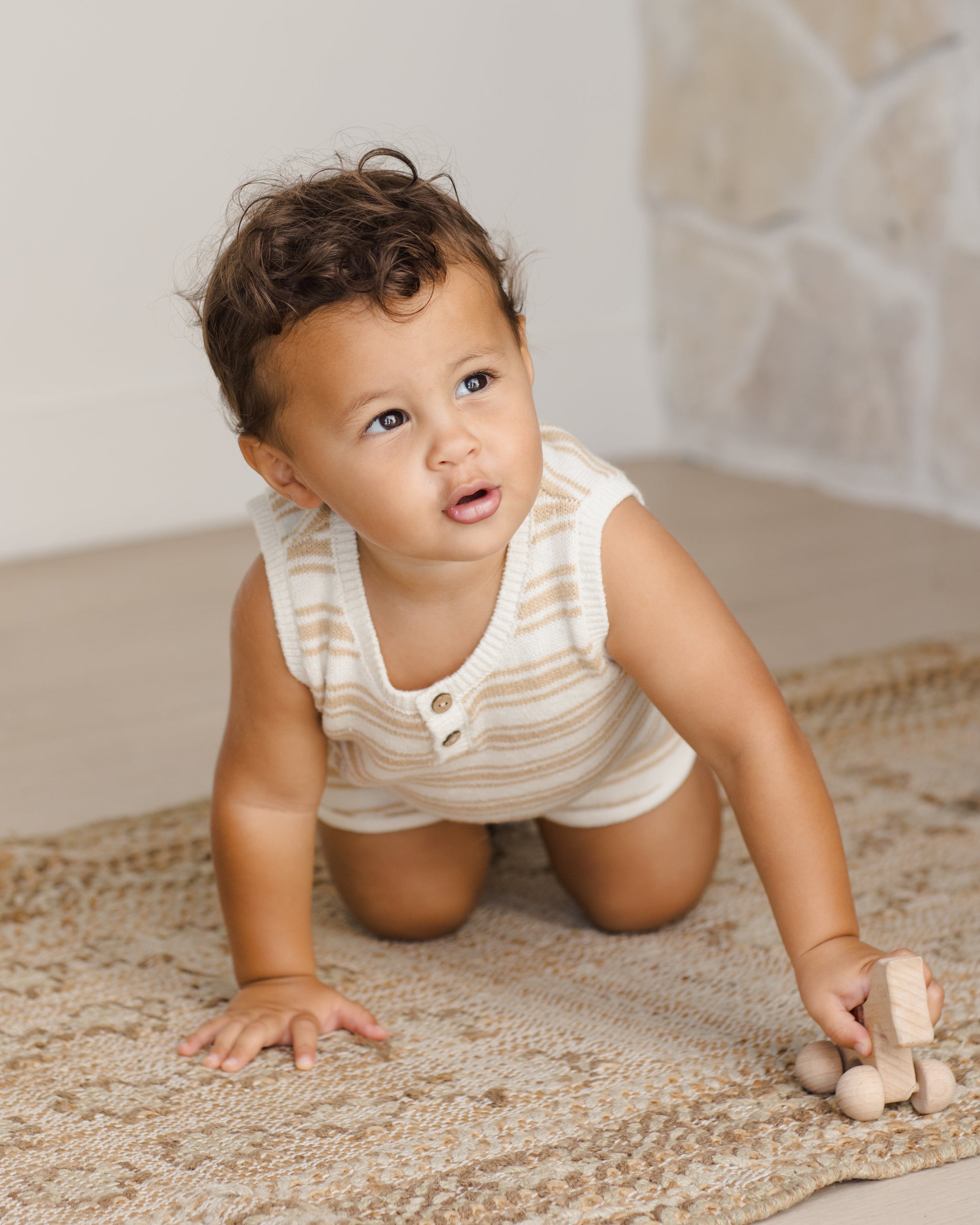 Quincy Mae Taylor Knit Set - Butterscotch Stripe