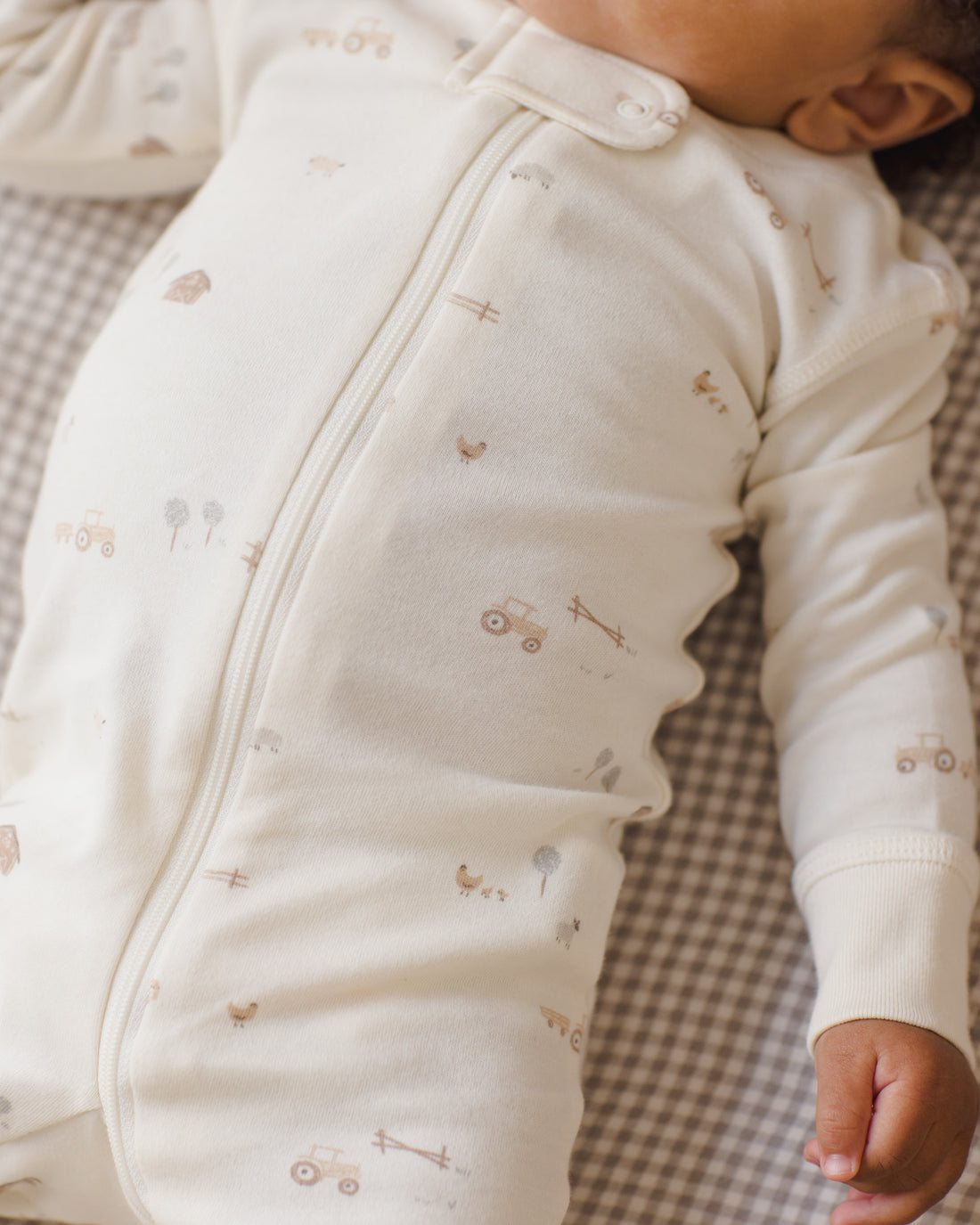 Quincy Mae Zip Long Sleeve Sleeper Footie - Farm