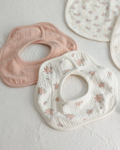 Quincy Mae Flower Bib Pack - Garden Rose, Melon