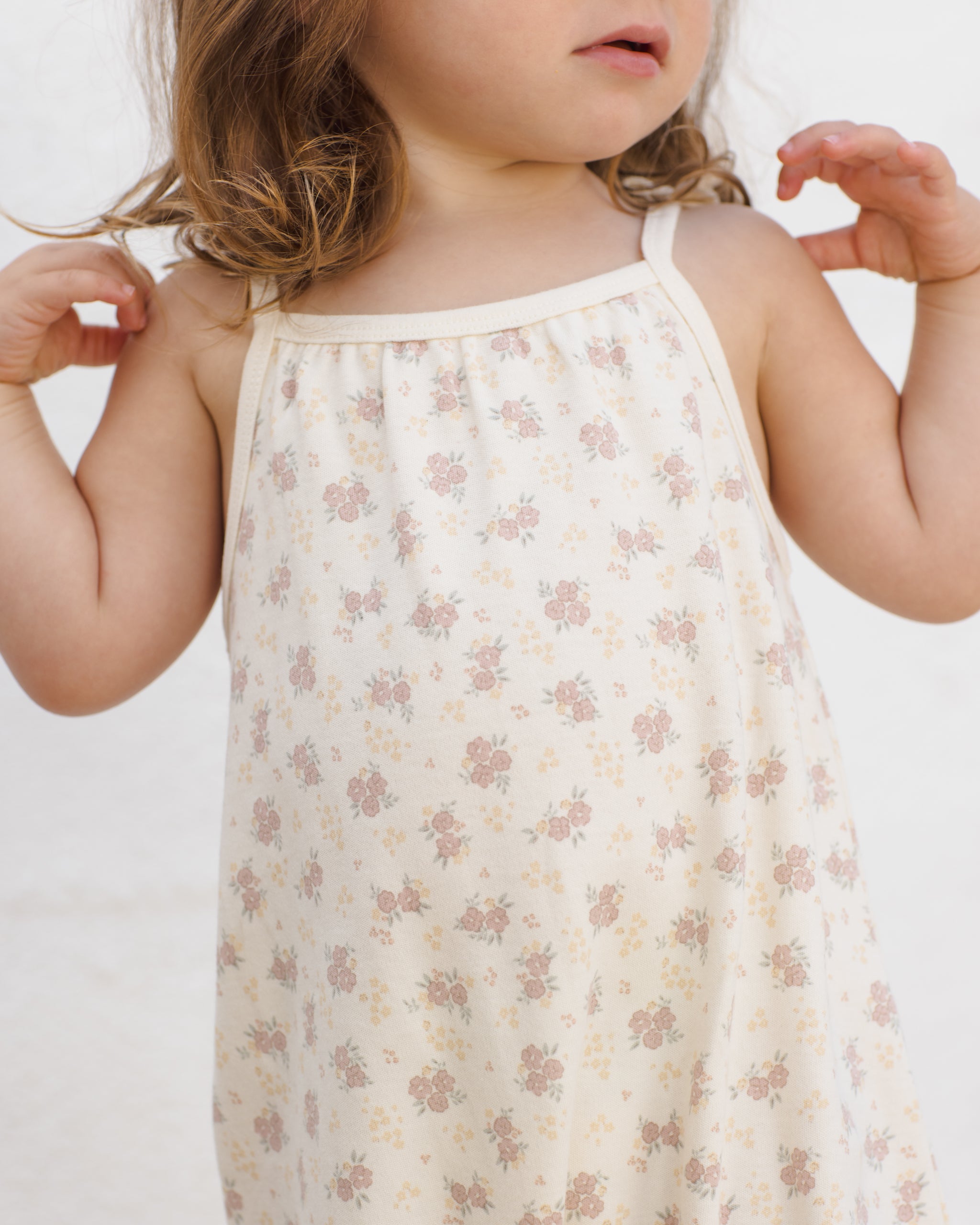 Quincy Mae Smocked Jumpsuit - Flower Field