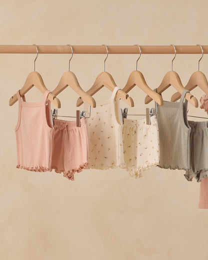 Quincy Mae Pointelle Tank + Shortie Set - Melon