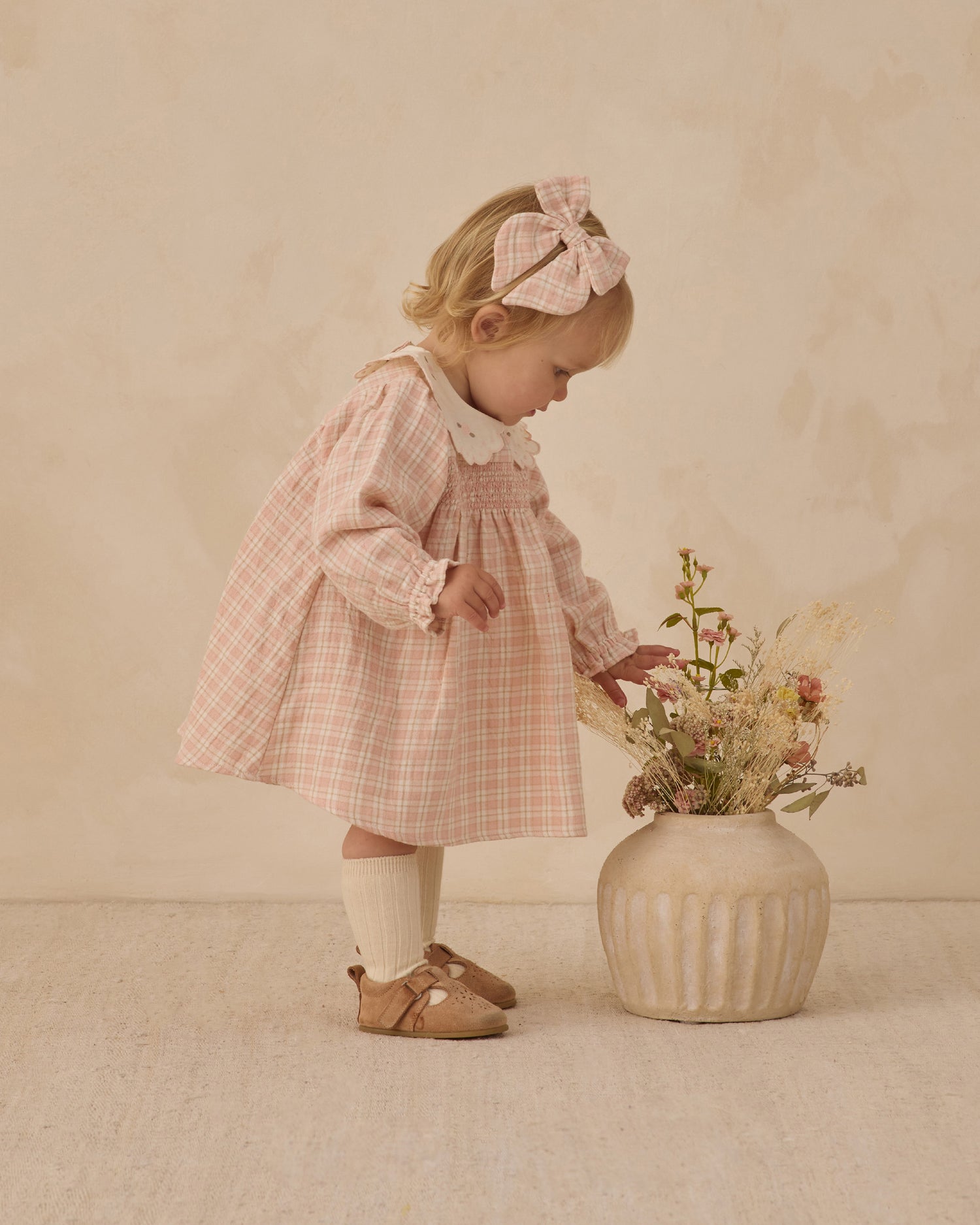 Quincy Mae Bow - Pink Plaid