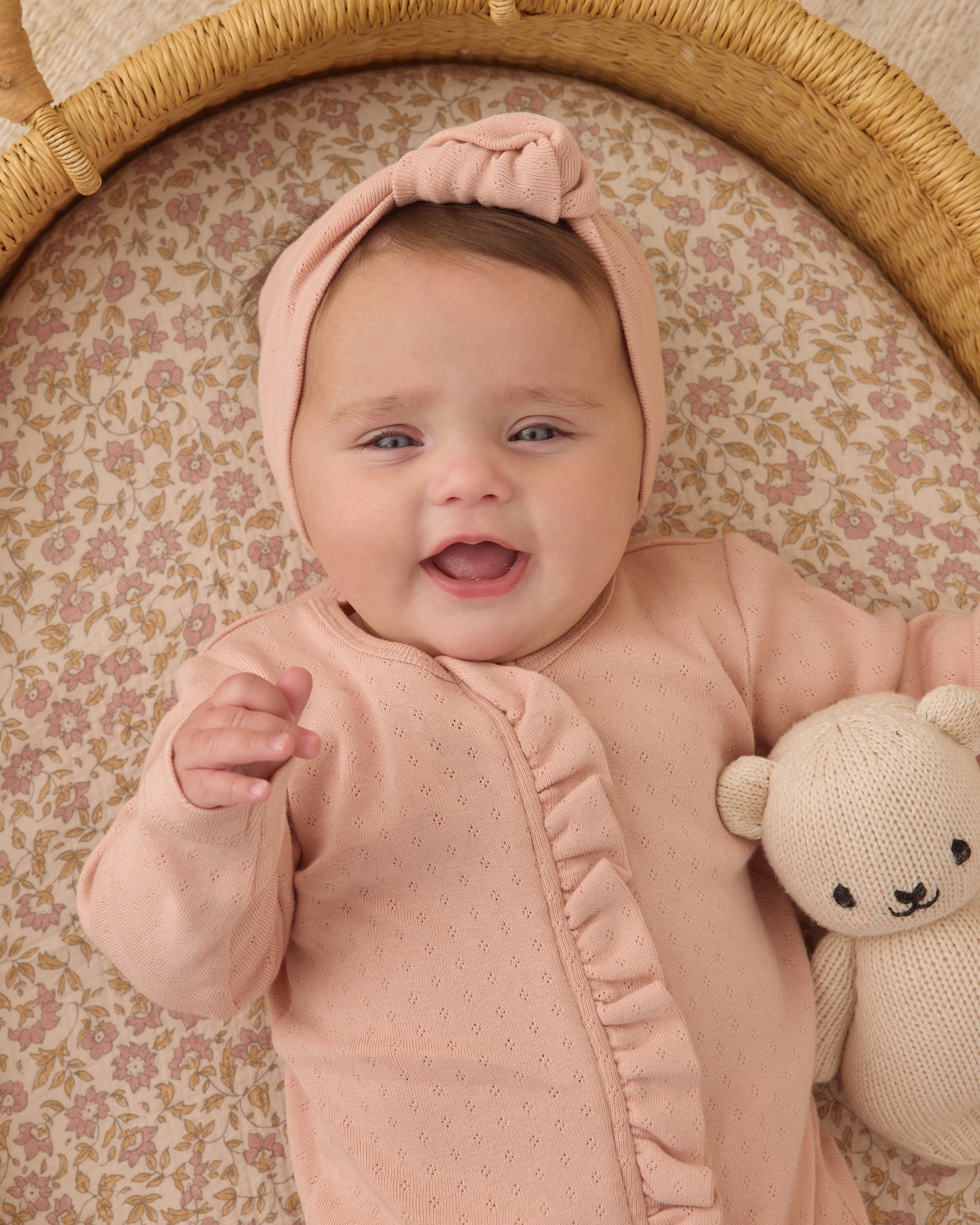 Quincy Mae Pointelle Knotted Headband - Melon
