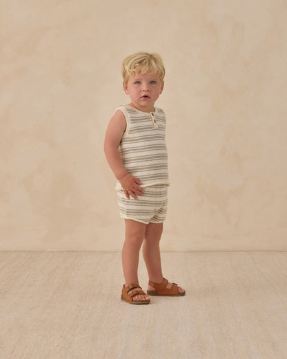Quincy Mae Taylor Knit Set - Sage Stripe